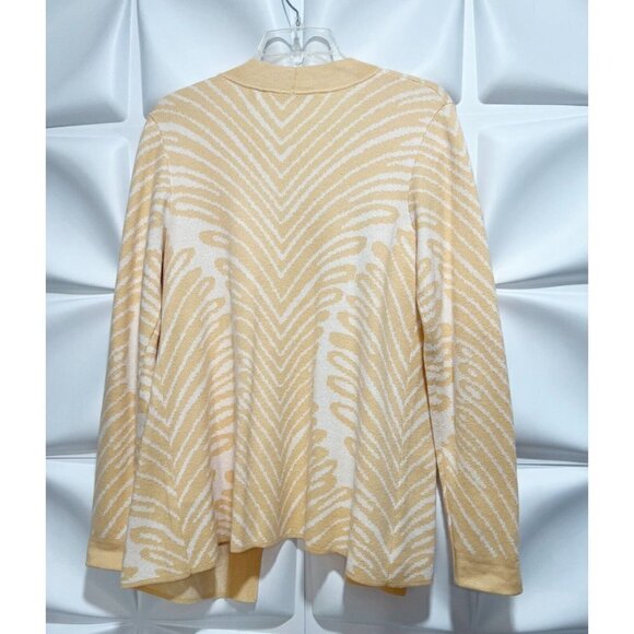 Soft Surroundings Sz M Yellow Striped Open Front Sweater Cardigan Womens - Picture 6 of 7